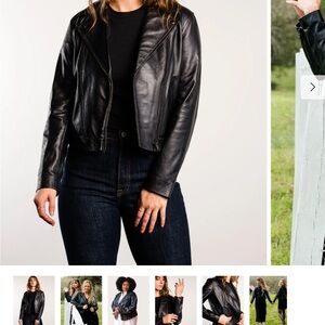 Able Women's Classic Black Leather Jacket